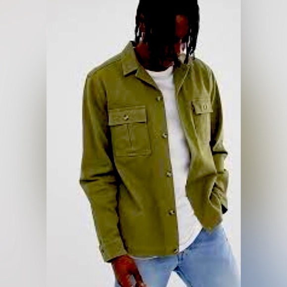 NWT Adam Levine Mens over shirt in green 
with double pockets Size S - Picture 1 of 9